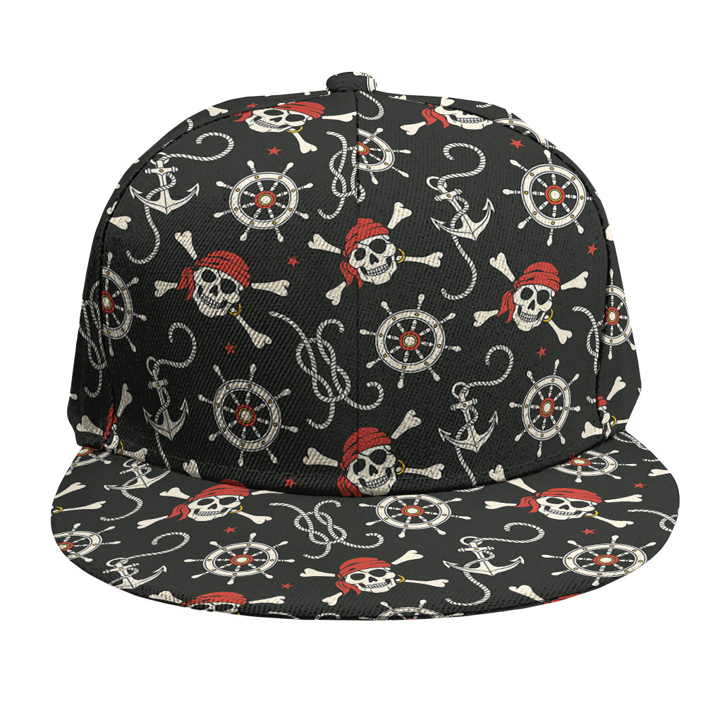 Pirate Theme Pattern Print Snapback Cap