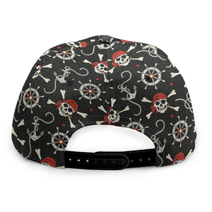 Pirate Theme Pattern Print Snapback Cap