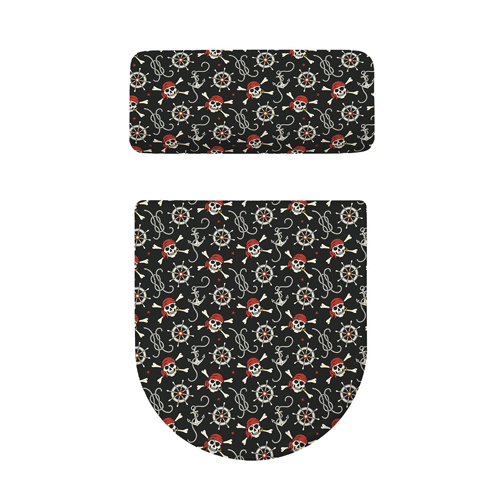 Pirate Theme Pattern Print Toilet Lid And Tank Cover Set