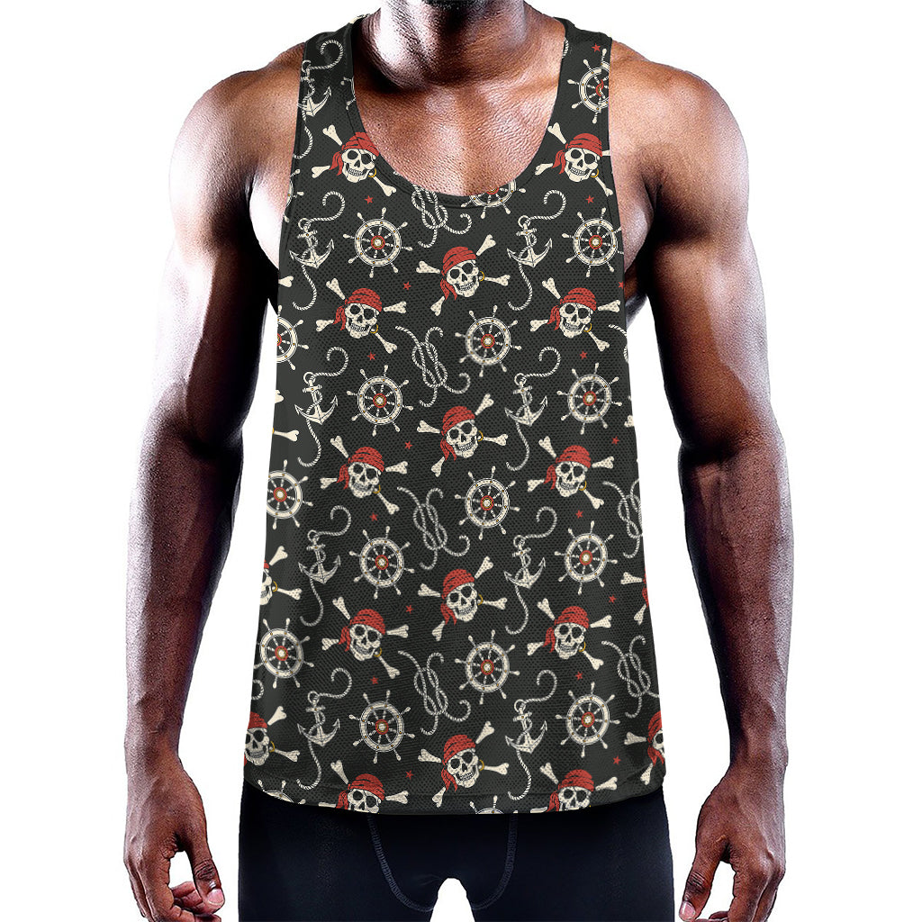 Pirate Theme Pattern Print Training Tank Top