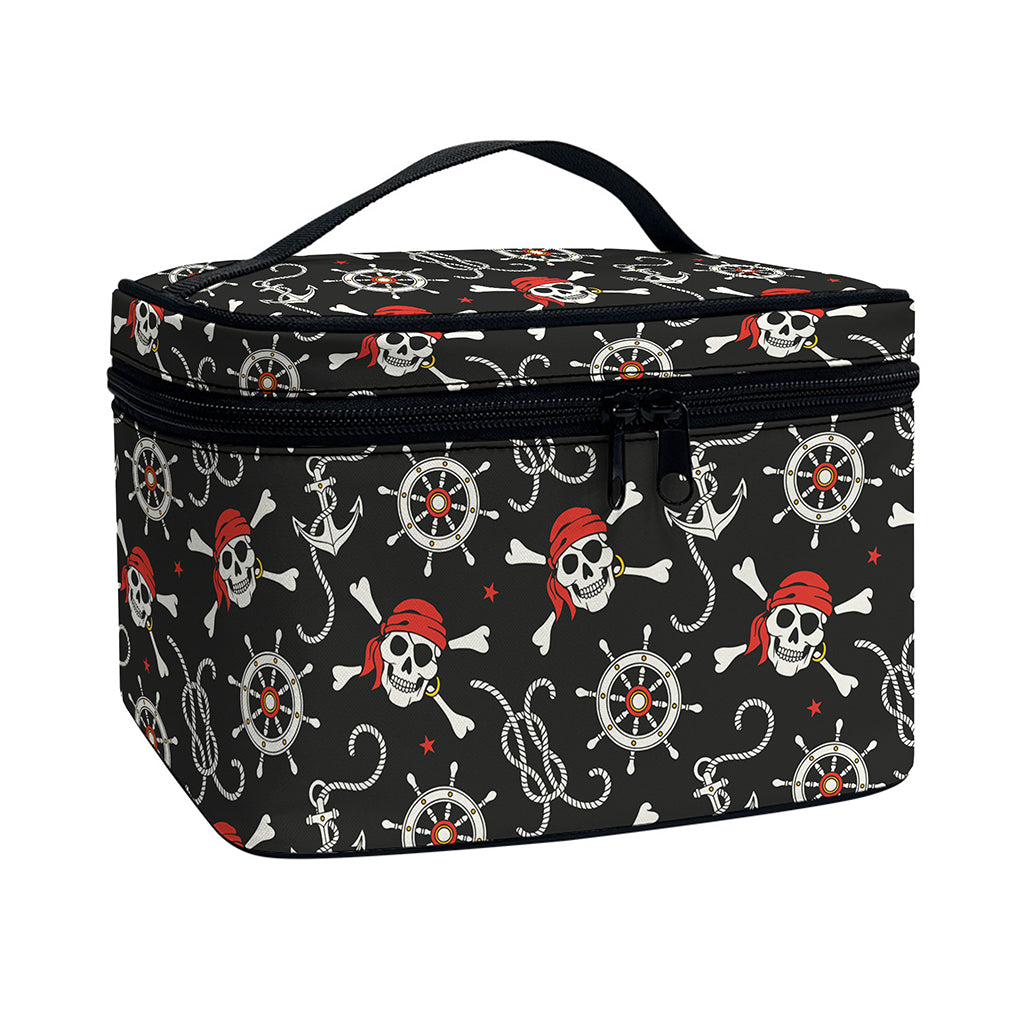 Pirate Theme Pattern Print Travel Makeup Bag