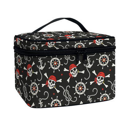 Pirate Theme Pattern Print Travel Makeup Bag