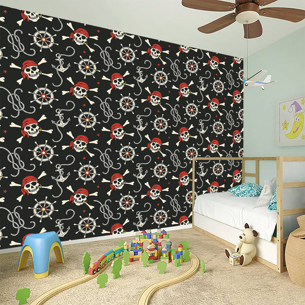 Pirate Theme Pattern Print Wall Sticker