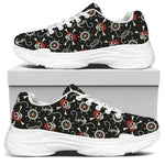 Pirate Theme Pattern Print White Chunky Shoes