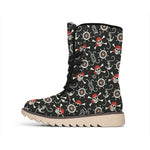 Pirate Theme Pattern Print Winter Boots