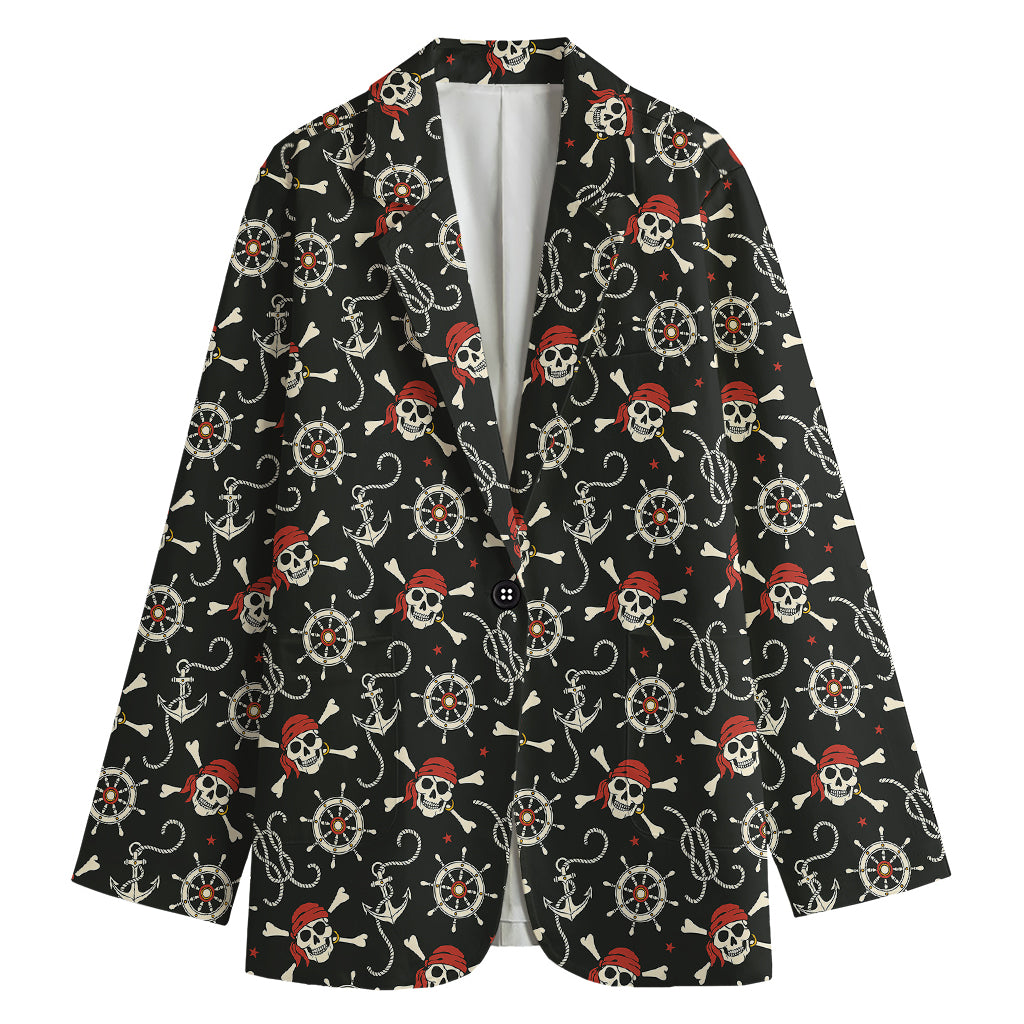 Pirate Theme Pattern Print Women's Blazer