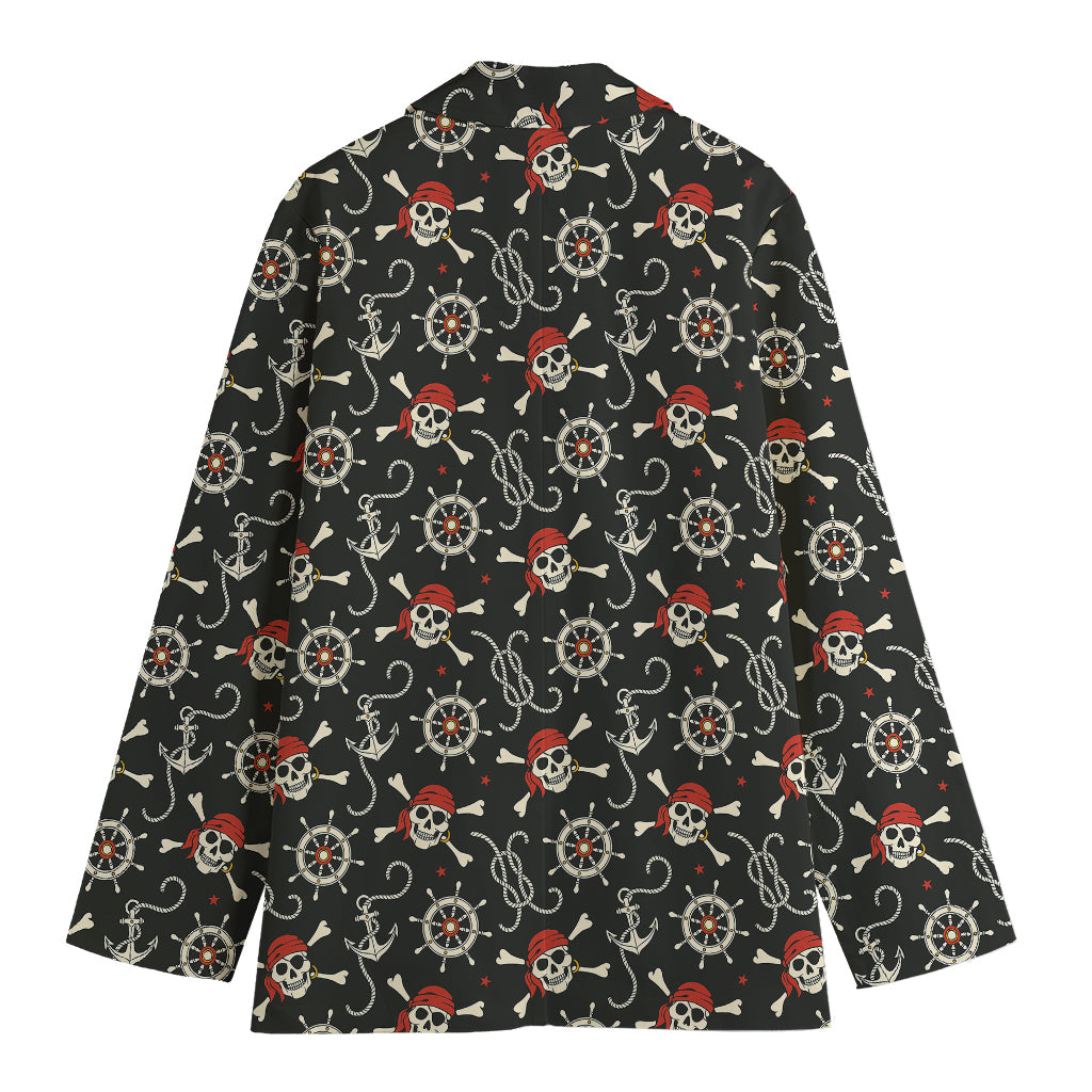 Pirate Theme Pattern Print Women's Blazer