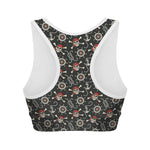 Pirate Theme Pattern Print Women's Sports Bra
