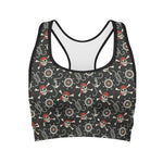 Pirate Theme Pattern Print Women's Sports Bra