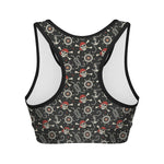 Pirate Theme Pattern Print Women's Sports Bra