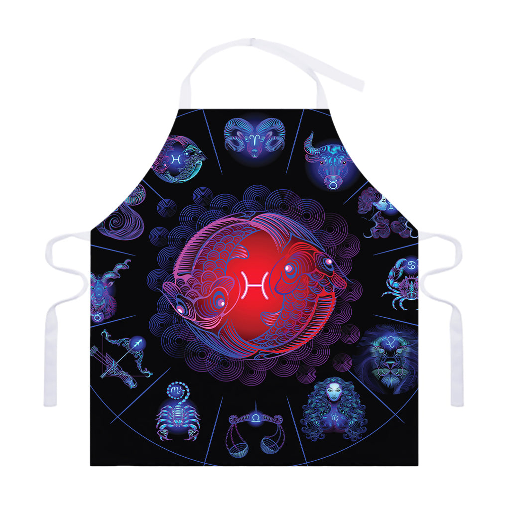 Pisces And Astrological Signs Print Adjustable Apron