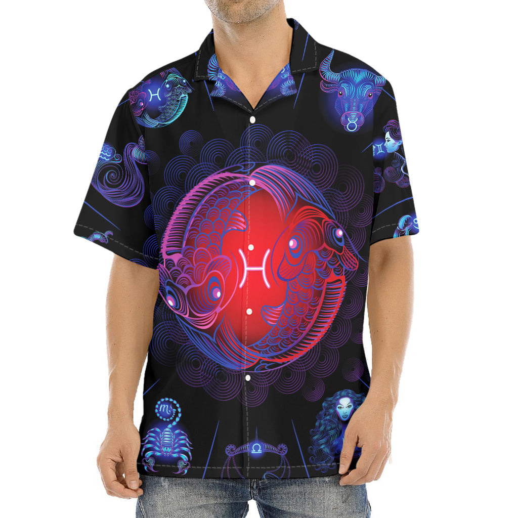 Pisces And Astrological Signs Print Aloha Shirt