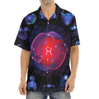 Pisces And Astrological Signs Print Aloha Shirt