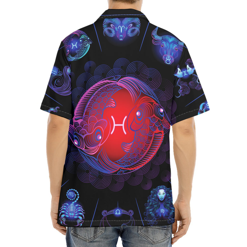 Pisces And Astrological Signs Print Aloha Shirt