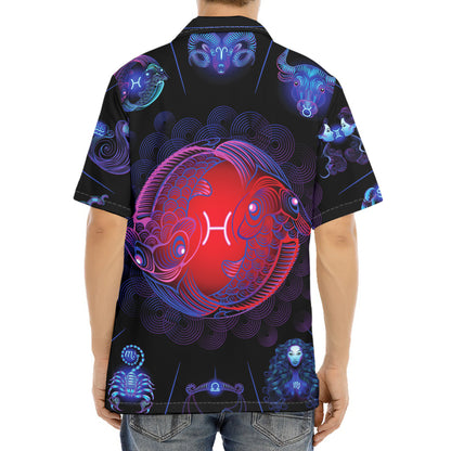Pisces And Astrological Signs Print Aloha Shirt