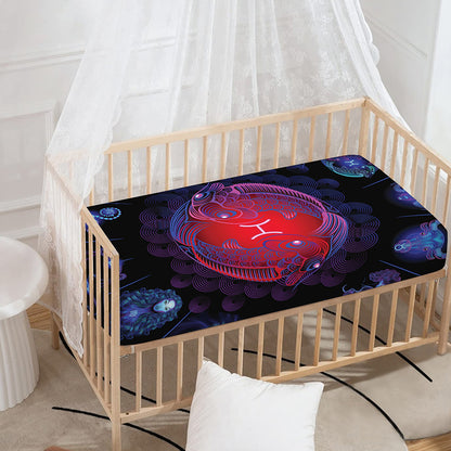 Pisces And Astrological Signs Print Baby Crib Sheet