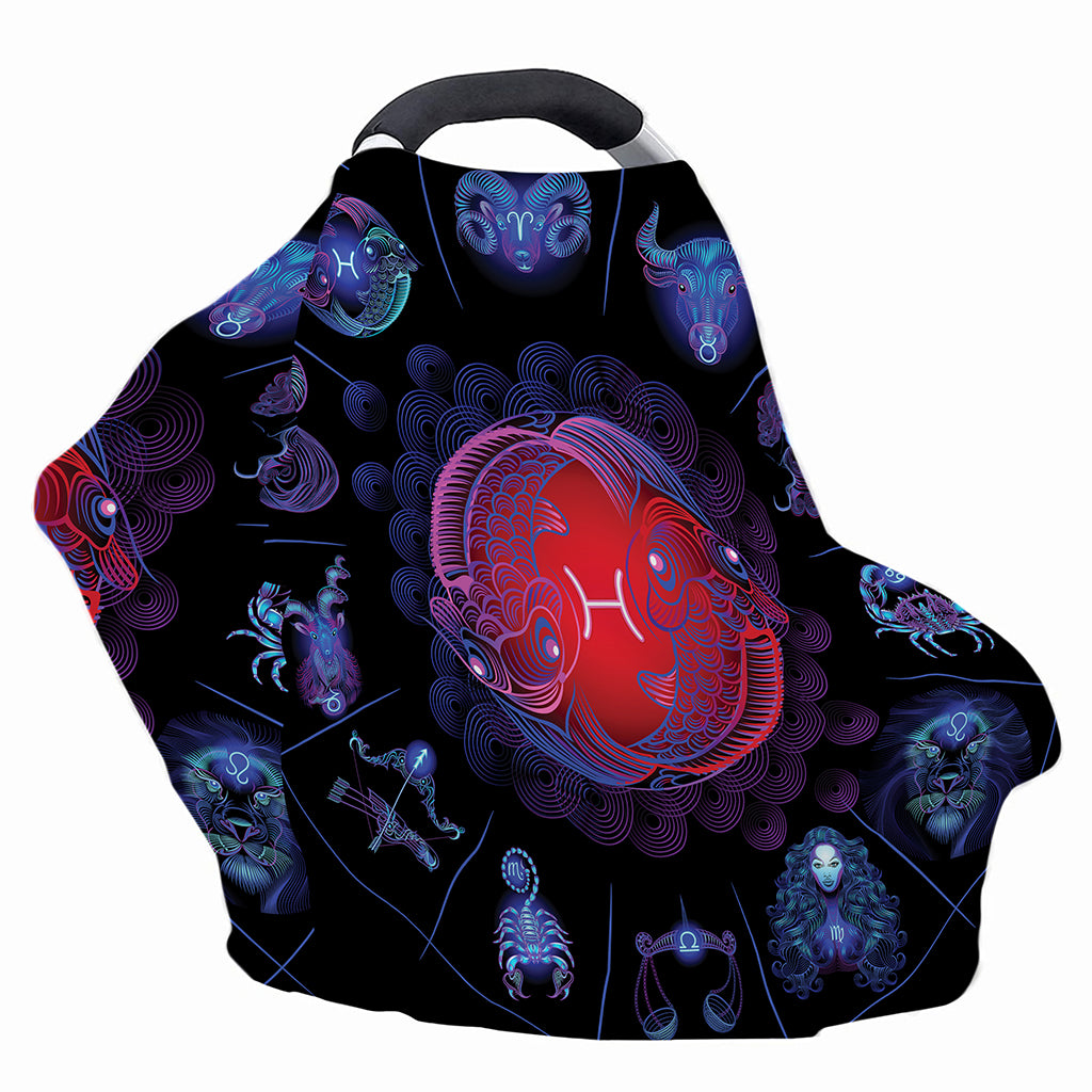 Pisces And Astrological Signs Print Baby Seat Cover