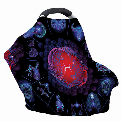 Pisces And Astrological Signs Print Baby Seat Cover