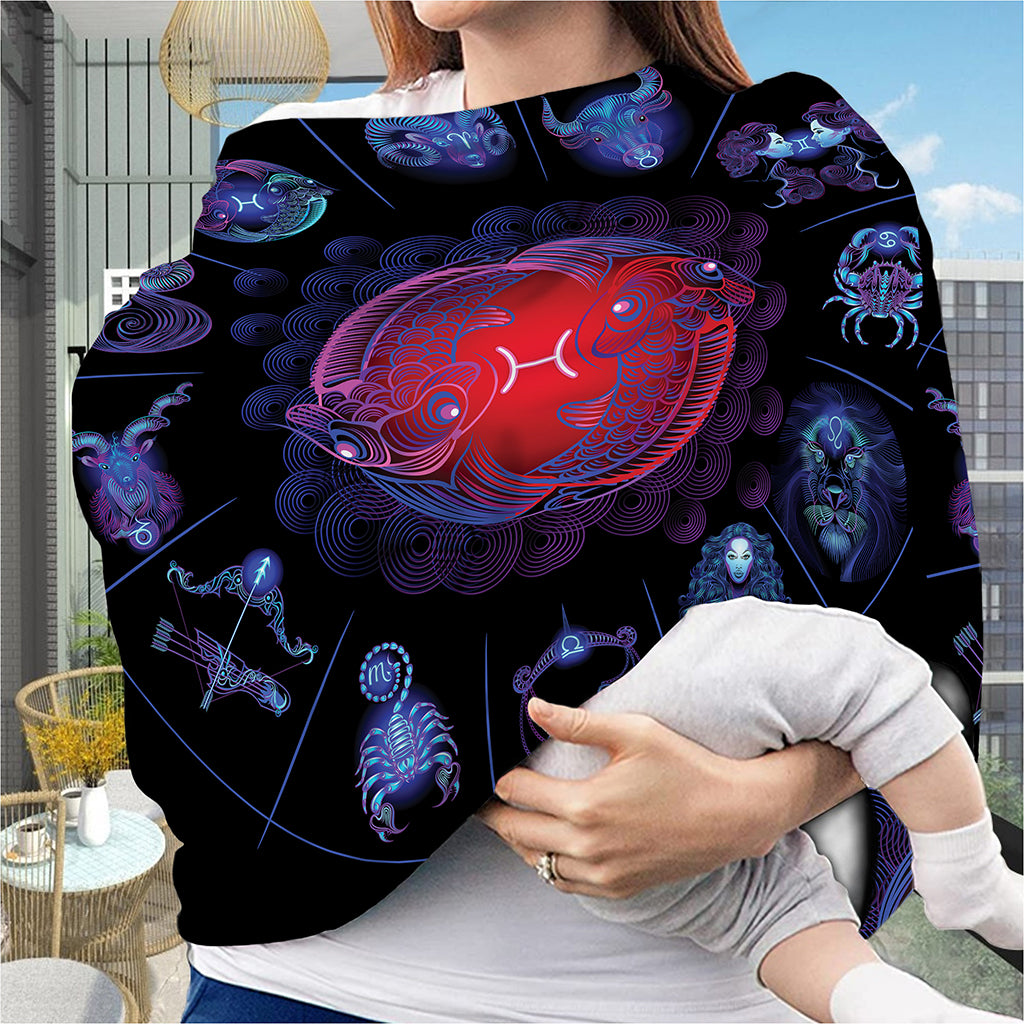 Pisces And Astrological Signs Print Baby Seat Cover