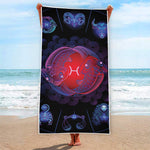 Pisces And Astrological Signs Print Beach Towel
