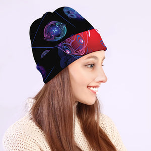 Pisces And Astrological Signs Print Beanie