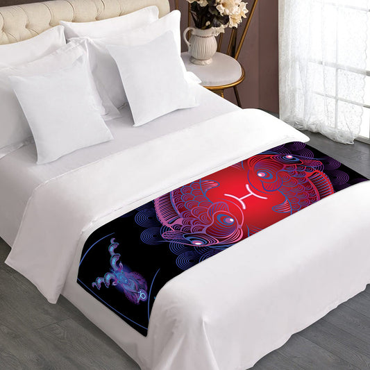 Pisces And Astrological Signs Print Bed Runner
