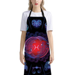 Pisces And Astrological Signs Print Bib Apron With Pocket