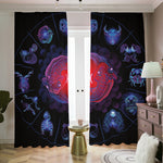 Pisces And Astrological Signs Print Blackout Pencil Pleat Curtains