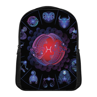 Pisces And Astrological Signs Print Casual Backpack