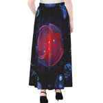 Pisces And Astrological Signs Print Chiffon Maxi Skirt