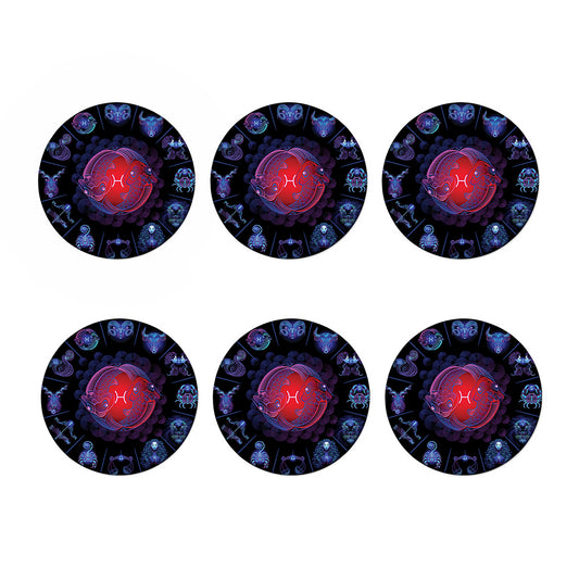 Pisces And Astrological Signs Print Coaster Set