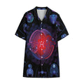 Pisces And Astrological Signs Print Cotton Hawaiian Shirt