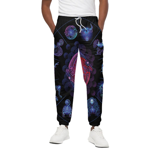 Pisces And Astrological Signs Print Cotton Pants