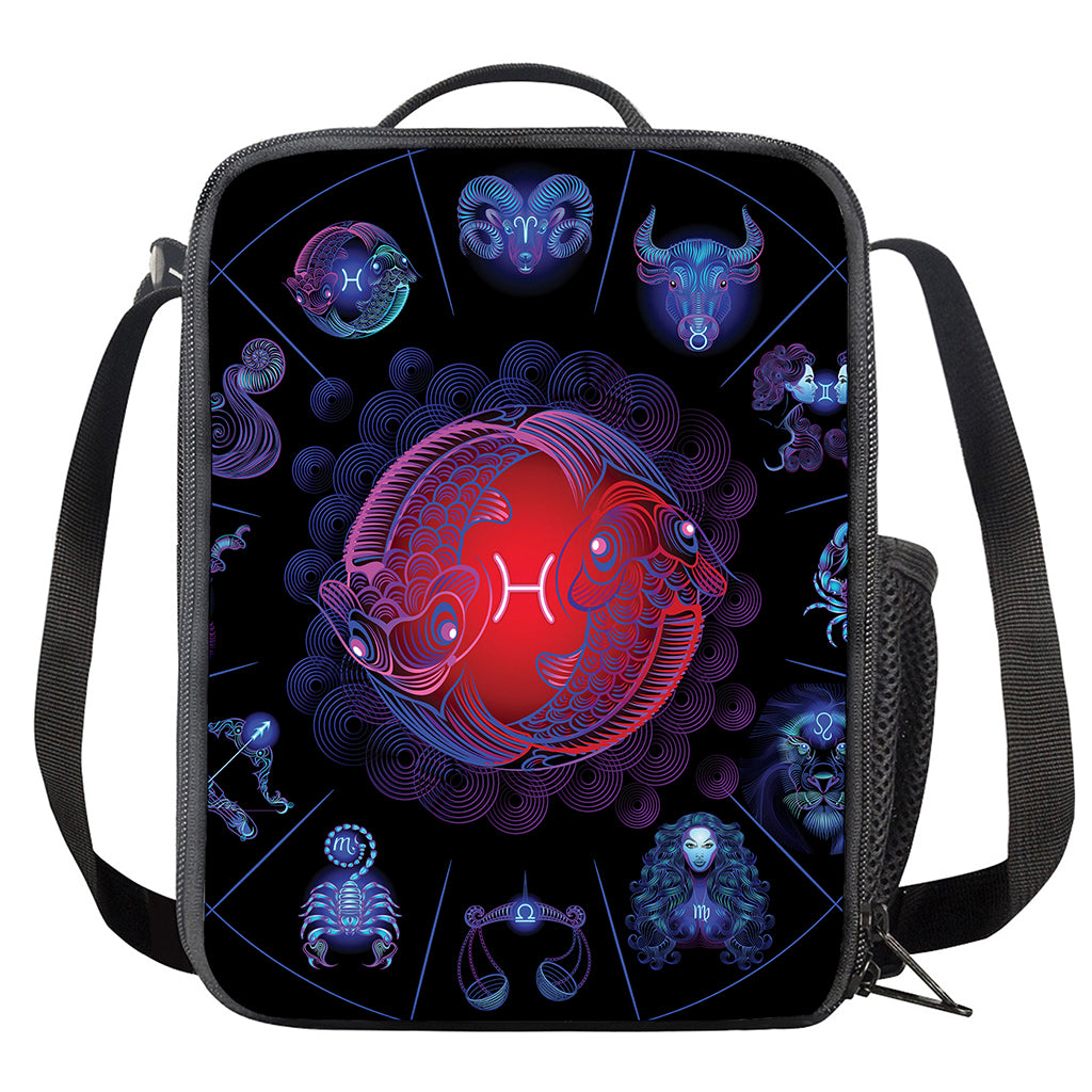 Pisces And Astrological Signs Print Crossbody Lunch Bag