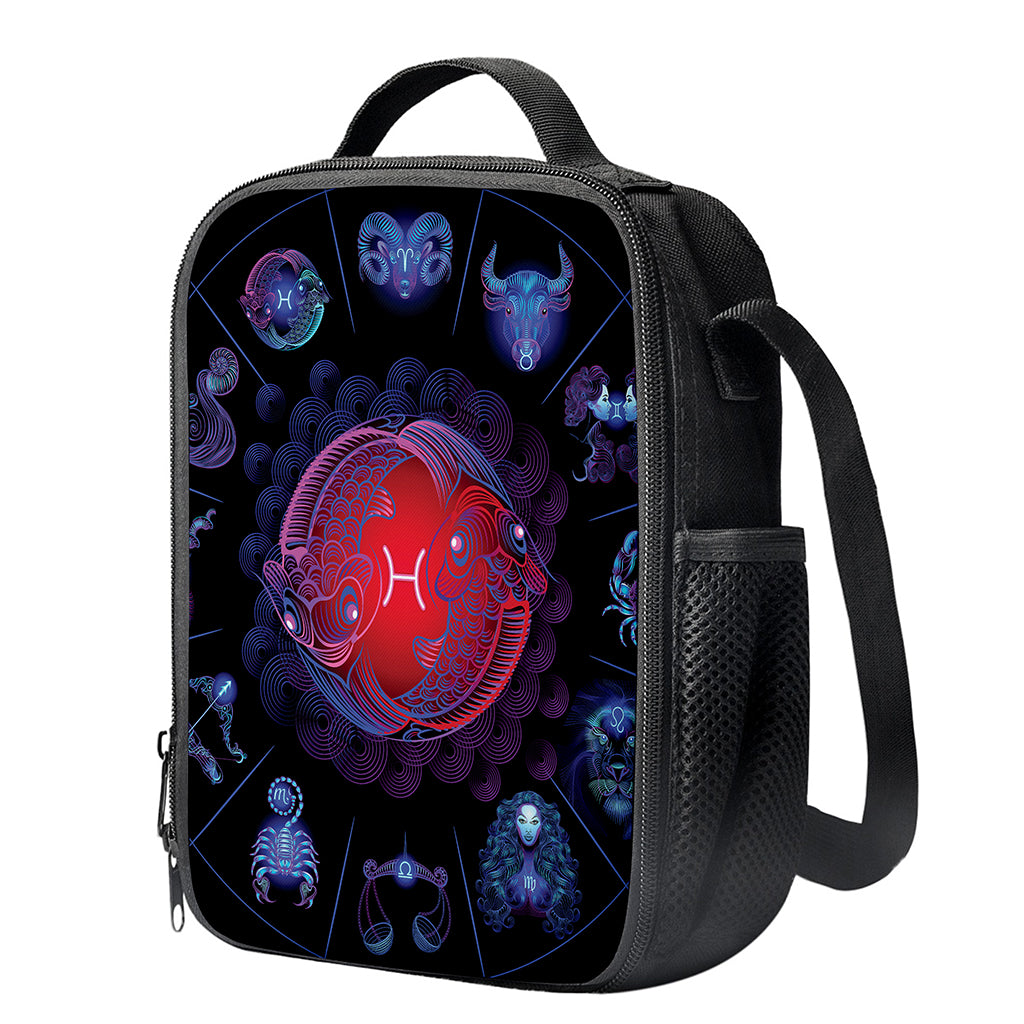 Pisces And Astrological Signs Print Crossbody Lunch Bag