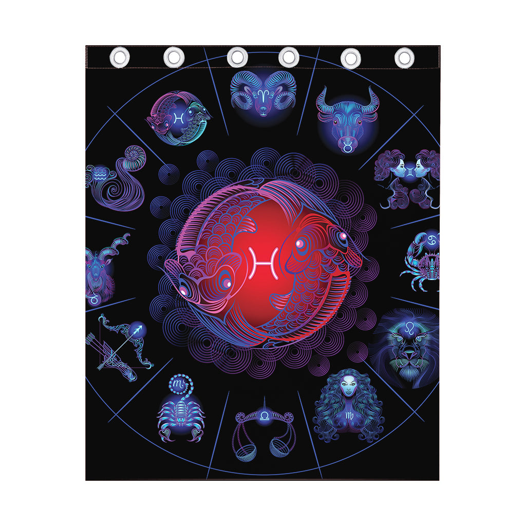 Pisces And Astrological Signs Print Curtain