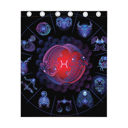 Pisces And Astrological Signs Print Curtain