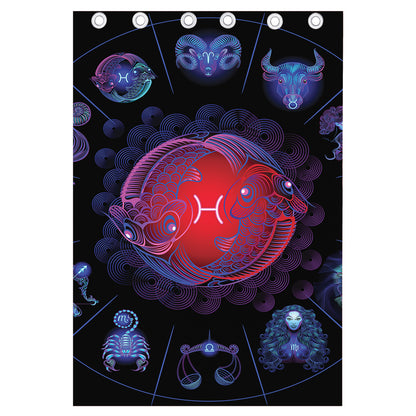 Pisces And Astrological Signs Print Curtain
