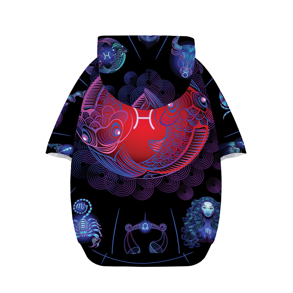 Pisces And Astrological Signs Print Dog Zip Up Hoodie