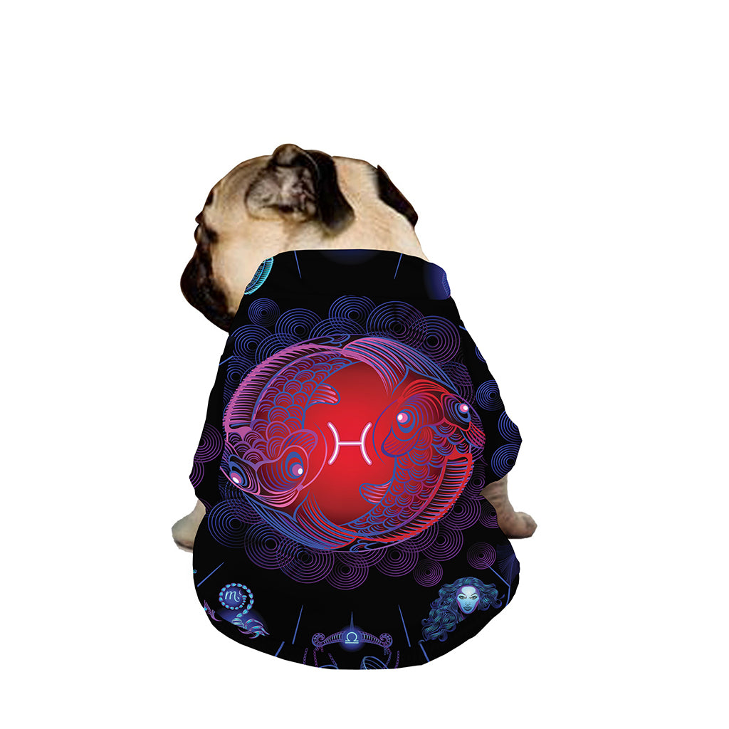 Pisces And Astrological Signs Print Dog Zip Up Jacket