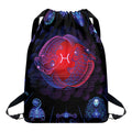 Pisces And Astrological Signs Print Drawstring Backpack