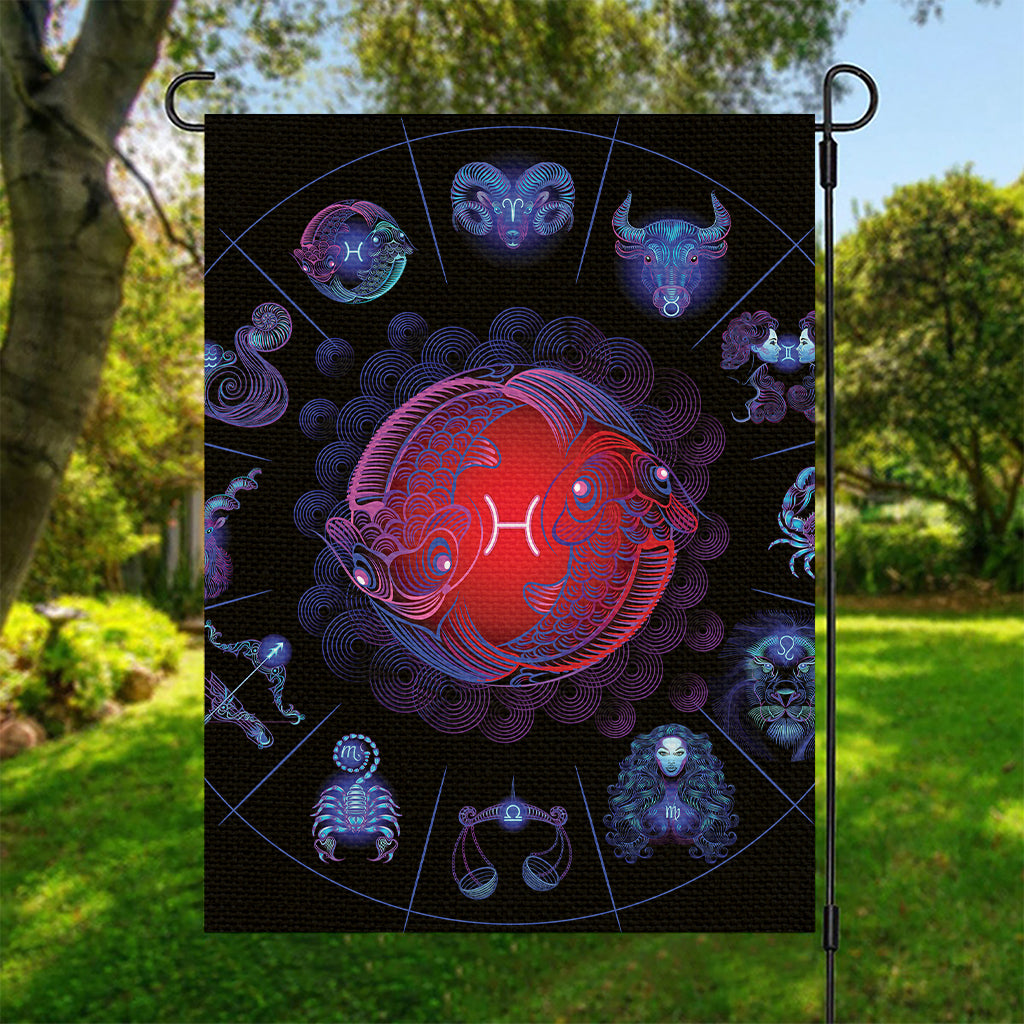 Pisces And Astrological Signs Print Garden Flag