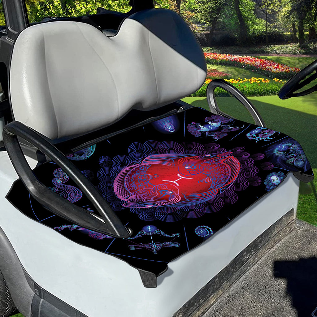 Pisces And Astrological Signs Print Golf Cart Seat Cover