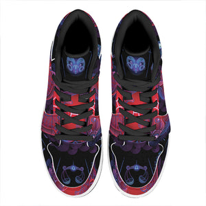 Pisces And Astrological Signs Print High Top Leather Sneakers