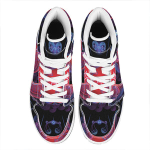 Pisces And Astrological Signs Print High Top Leather Sneakers