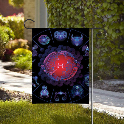 Pisces And Astrological Signs Print House Flag