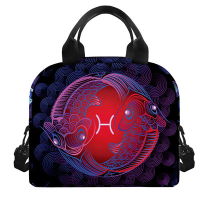 Pisces And Astrological Signs Print Insulated Lunch Bag