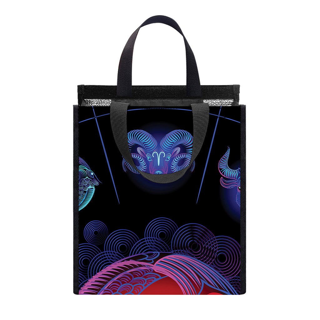 Pisces And Astrological Signs Print Insulated Lunch Tote