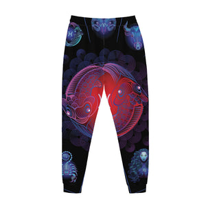 Pisces And Astrological Signs Print Jogger Pants