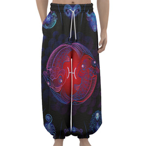 Pisces And Astrological Signs Print Lantern Pants